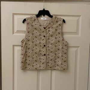 Cotton embroidered floral vest Thailand